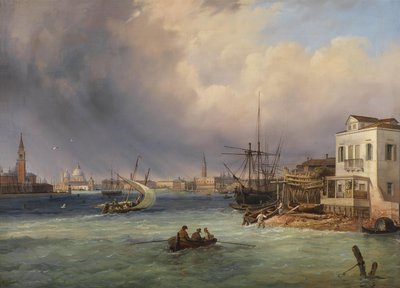 Blick auf Venedig bei Gewitterstimmung von Carlo Grubacs